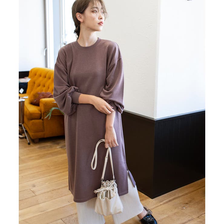 裏毛サイドスリットワンピース 夏 秋 品番 Adew Ad Thie アドティエ のレディースファッション通販 Shoplist ショップリスト