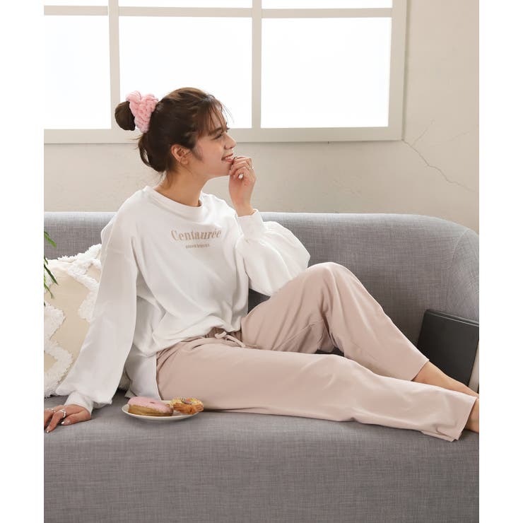 ロゴ入り長袖ルームウェア 柄 セットアップ | ad thie | 詳細画像18 