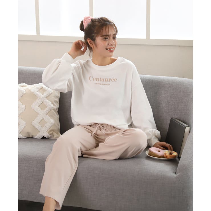 ロゴ入り長袖ルームウェア 柄 セットアップ | ad thie | 詳細画像19 