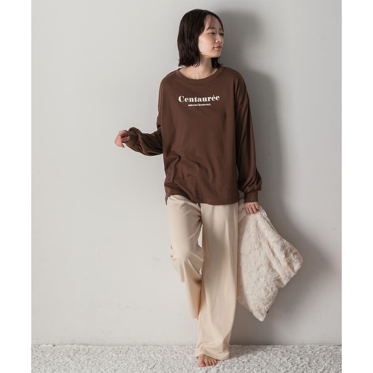 ロゴ入り長袖ルームウェア 柄 セットアップ | ad thie | 詳細画像2 