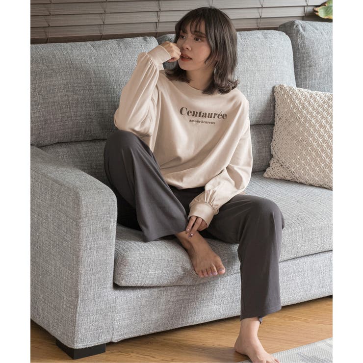 ロゴ入り長袖ルームウェア 柄 セットアップ | ad thie | 詳細画像22 