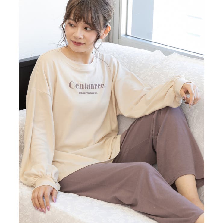 ロゴ入り長袖ルームウェア 柄 セットアップ | ad thie | 詳細画像24 