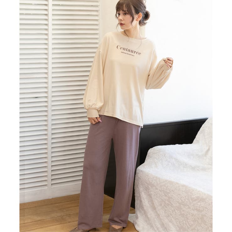 ロゴ入り長袖ルームウェア 柄 セットアップ | ad thie | 詳細画像26 