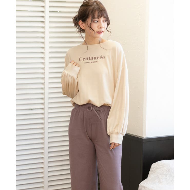 ロゴ入り長袖ルームウェア 柄 セットアップ | ad thie | 詳細画像27 