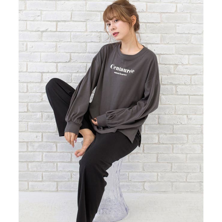 ロゴ入り長袖ルームウェア 柄 セットアップ | ad thie | 詳細画像31 