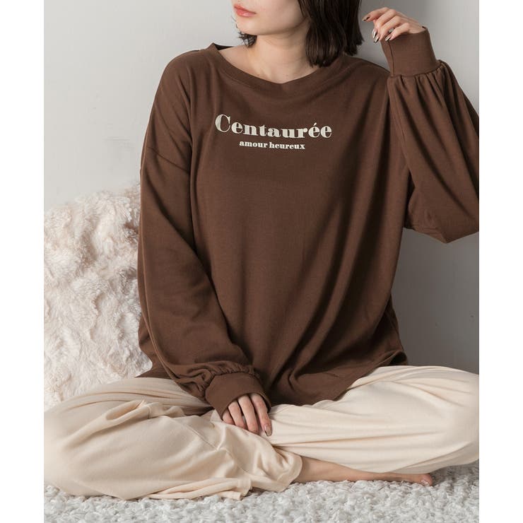 ロゴ入り長袖ルームウェア 柄 セットアップ | ad thie | 詳細画像8 