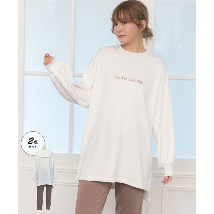 ホワイト | 裏シャギーロゴ入りセットアップ セットアップ 裏ジャギー | ad thie