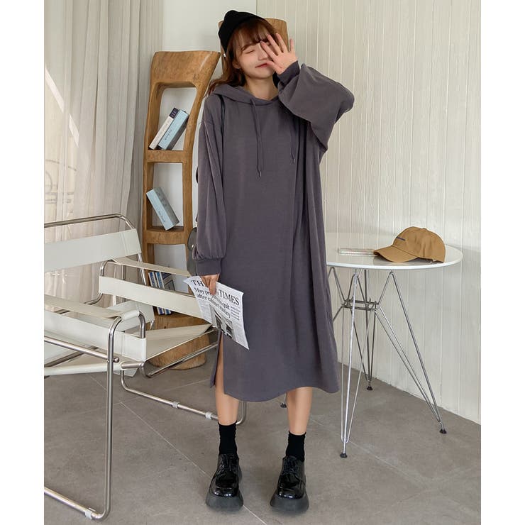 裏シャギーワンピース スウェットワンピース 裏シャギー[品番