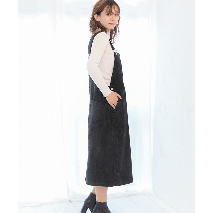 コーデュロイジャンパースカート オーバーオール アジャスター付き | ad thie | 詳細画像30 