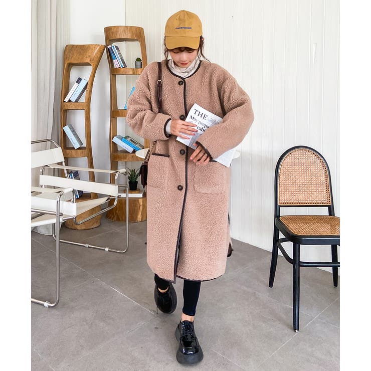 合皮パイピングボアコート ファーコート 春 品番 Adew Ad Thie アドティエ のレディースファッション通販 Shoplist ショップリスト