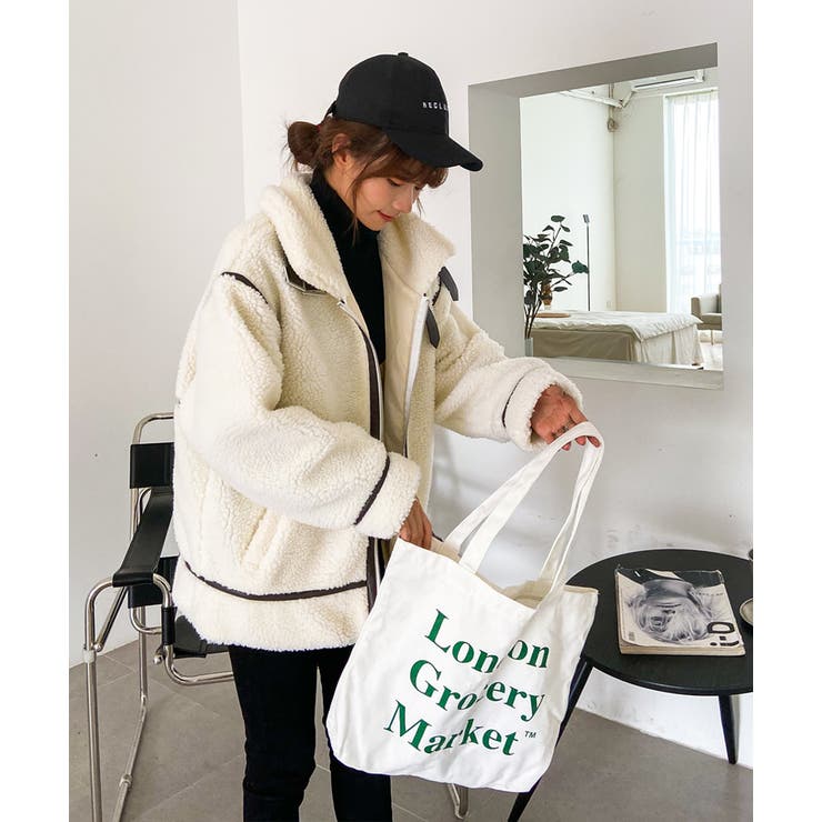 パイピングボアジャケット ファーコート ボア | ad thie | 詳細画像5 