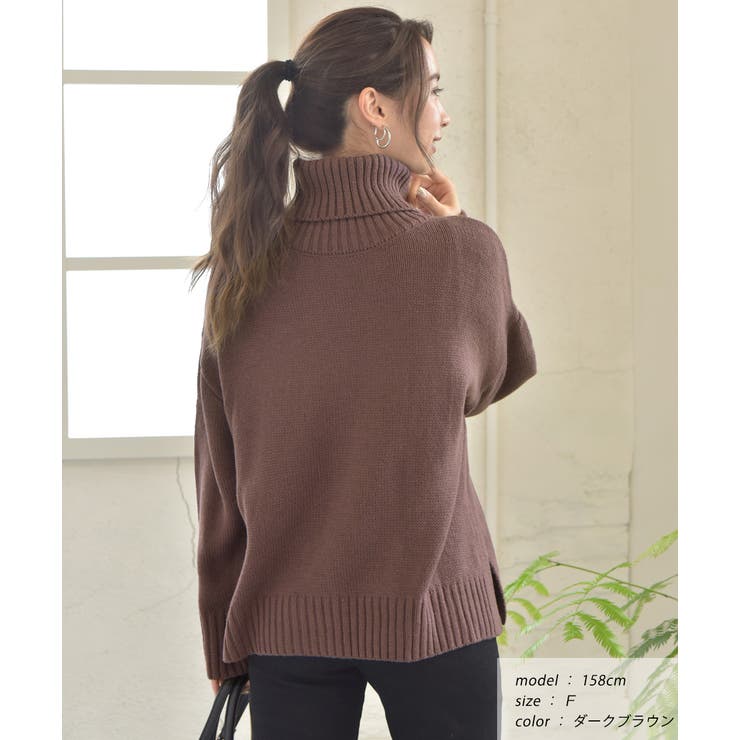 タグ付き♡アダムエロペ コットン ニット セーター タートルネック ブラウン ADAM ET ROPE'｜アダムエロペのニット/セーター（ブラウン/茶色系