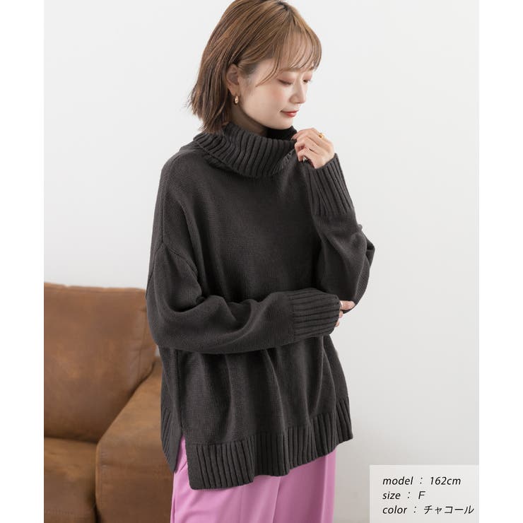 ゆったりタートルニット タートルニット ニット[品番：ADEW0000303