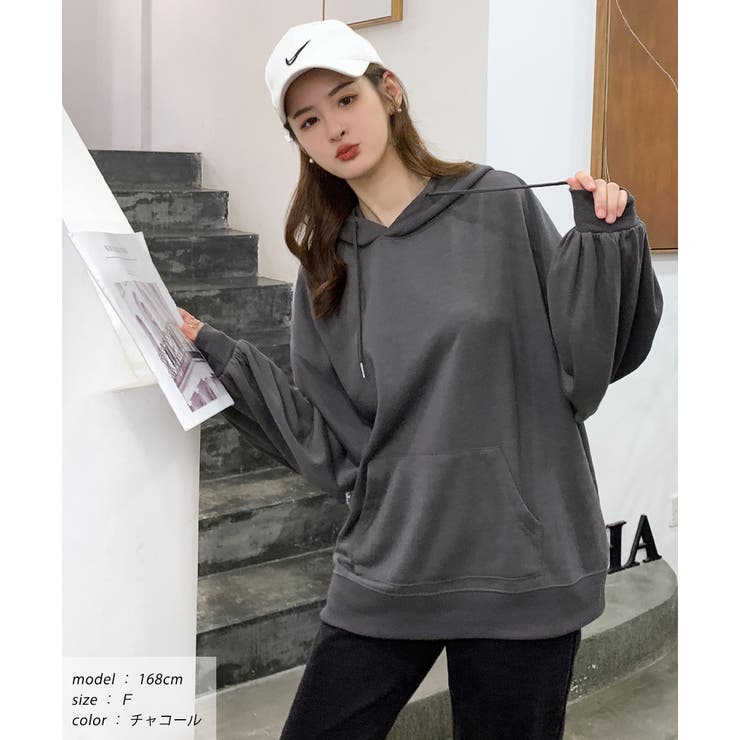 チャコール | 裏毛ショート丈パーカー 裏毛 パーカー | ad thie