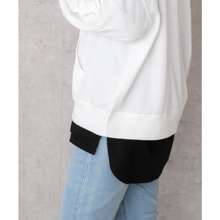 後裾ラウンドロングTシャツ 後ラウンド ラウンド | ad thie | 詳細画像10 