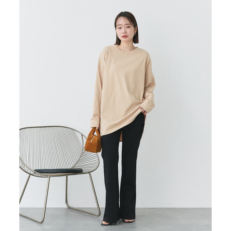 後裾ラウンドロングTシャツ 後ラウンド ラウンド | ad thie | 詳細画像11 