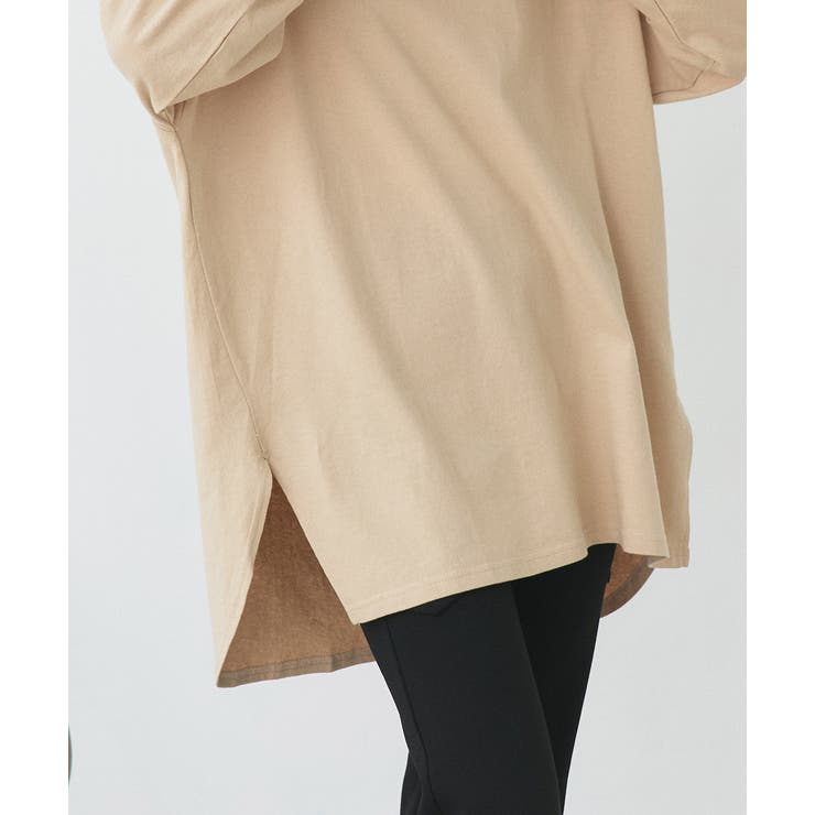 後裾ラウンドロングTシャツ 後ラウンド ラウンド | ad thie | 詳細画像16 