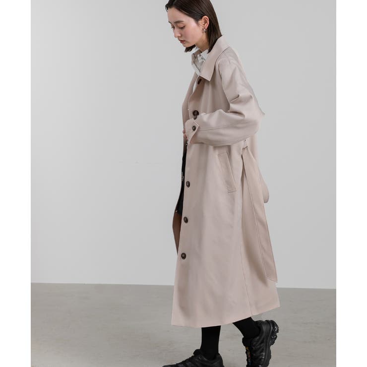 ステンカラーコート ロング パステル ラグラン ベルト | ad thie | 詳細画像32 