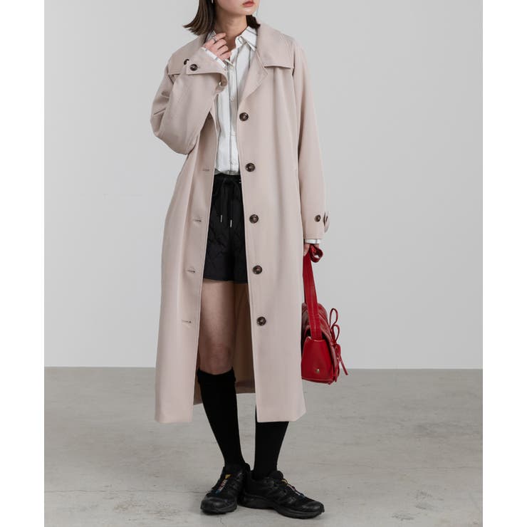 ステンカラーコート ロング パステル ラグラン ベルト | ad thie | 詳細画像33 