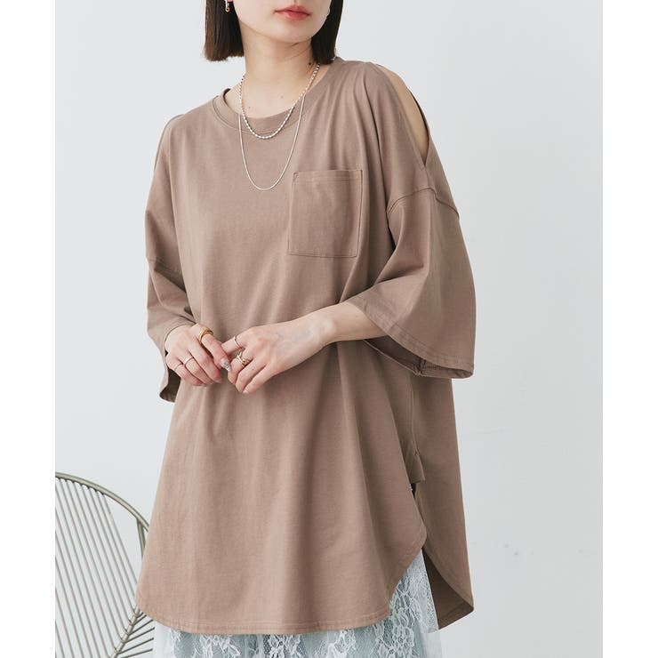 モカ | 肩出し ラウンドヘム ビックシルエット | ad thie