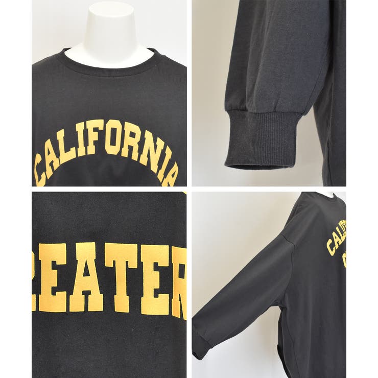 CALIFORNIA カレッジロゴ プリントロングTシャツ[品番：ADEW0000572