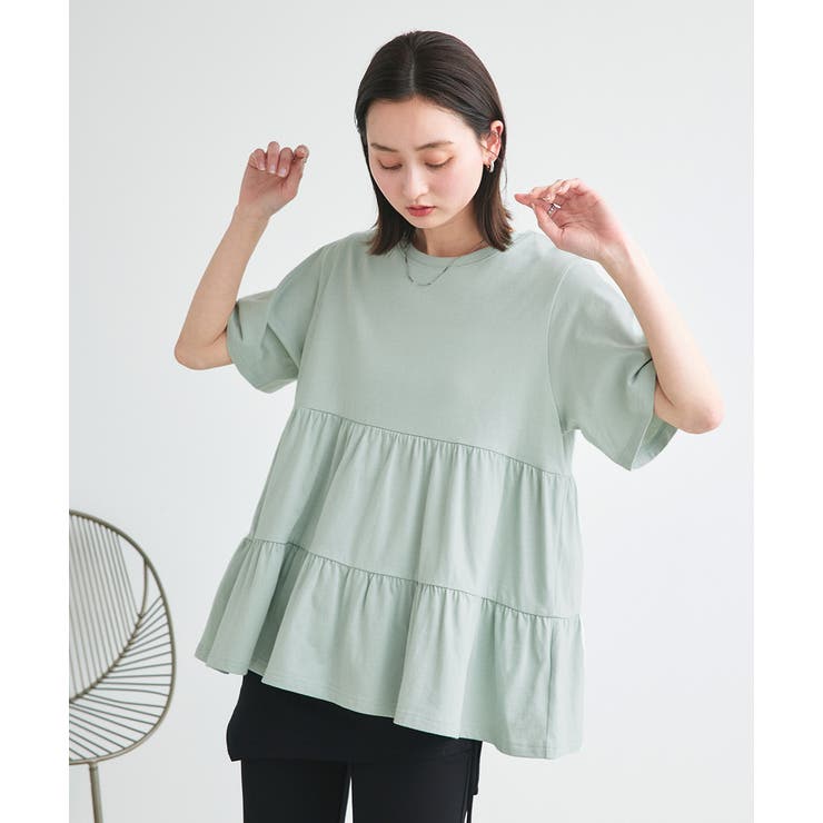 ミント1 | ティアードチュニックTシャツ ティアードチュニック フリル | ad thie