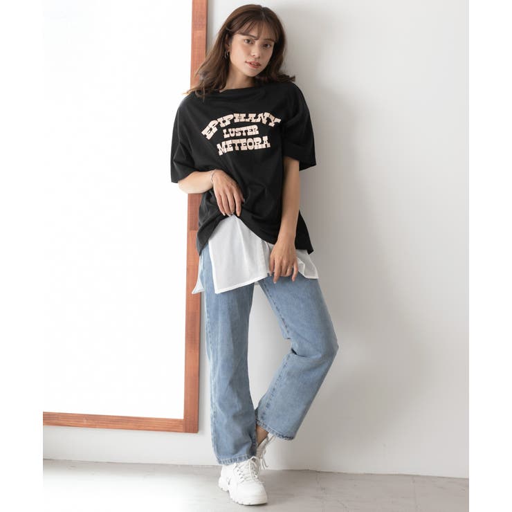 裾メッシュ切替タンクトップ レイヤード 重ね着[品番