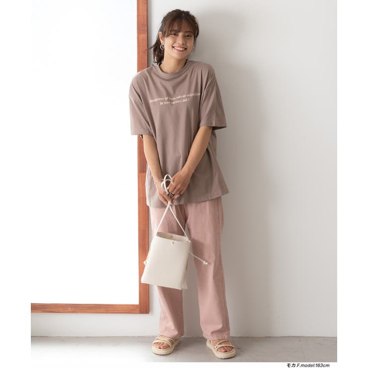 2行ロゴ切替Tシャツ ビックシルエット 半袖 | ad thie | 詳細画像4 