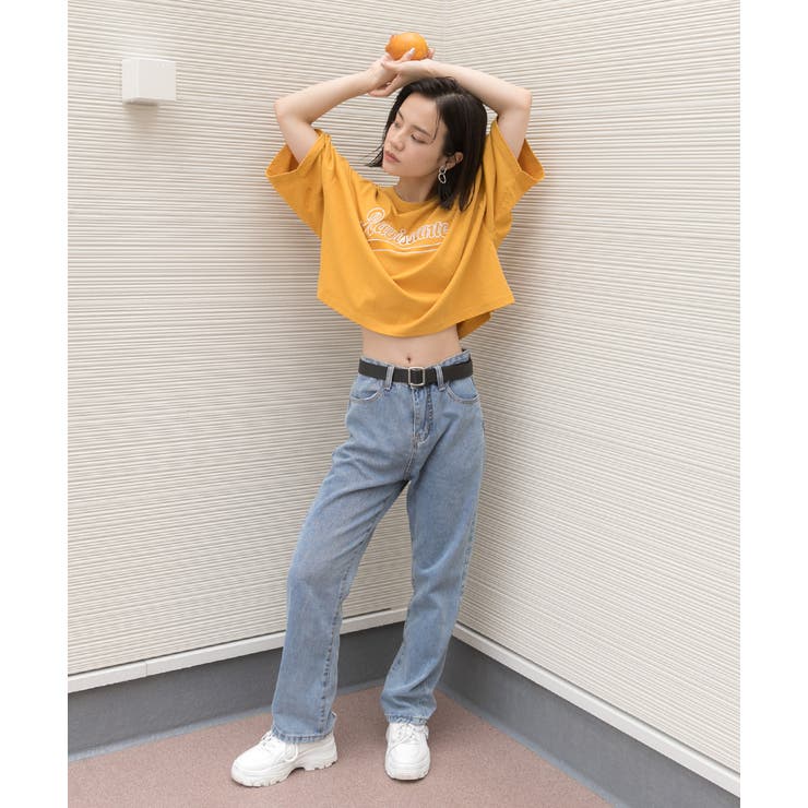 サテンパッチワーク短丈Tシャツ ショート丈 ゆったり[品番：ADEW0000640]｜ad  thie（アドティエ）のレディースファッション通販｜SHOPLIST（ショップリスト）