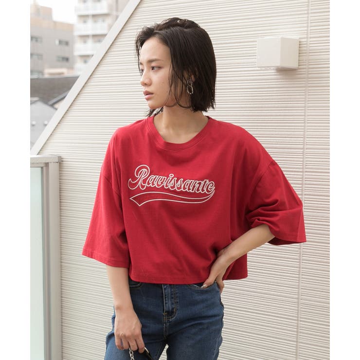 サテンパッチワーク短丈Tシャツ ショート丈 ゆったり[品番：ADEW0000640]｜ad  thie（アドティエ）のレディースファッション通販｜SHOPLIST（ショップリスト）