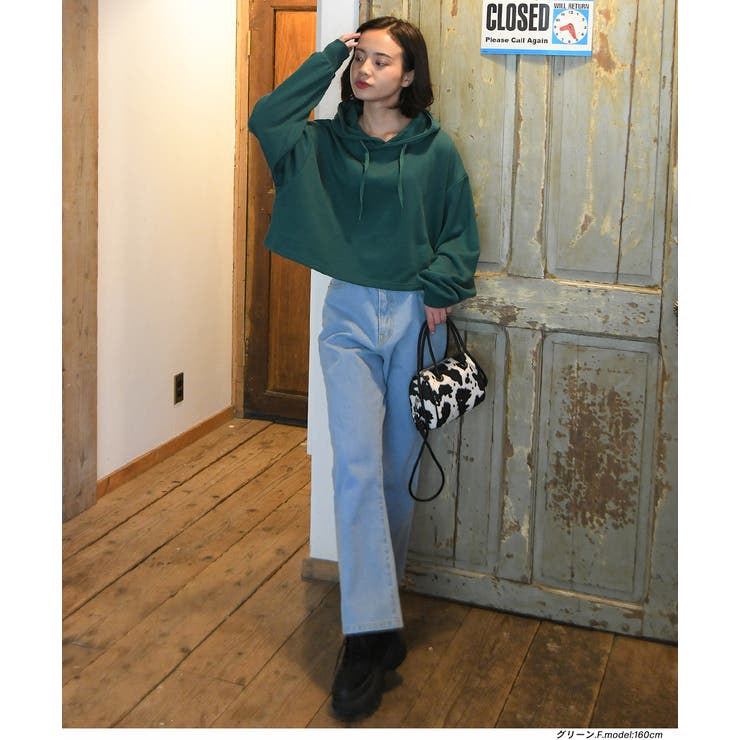 裏毛ショート丈フーディー パーカー トレーナー | ad thie | 詳細画像11 