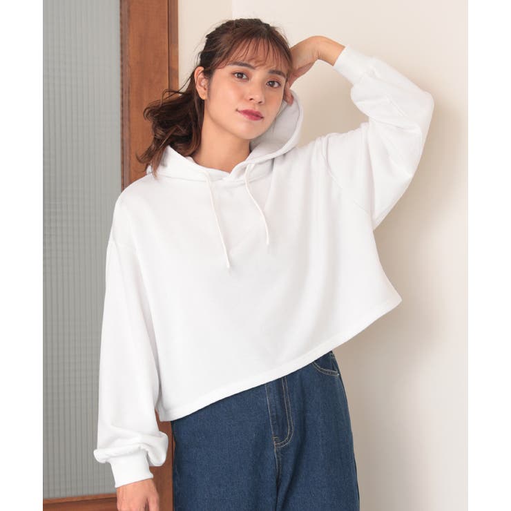 裏毛ショート丈フーディー パーカー トレーナー | ad thie | 詳細画像14 