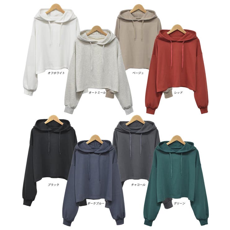 裏毛ショート丈フーディー パーカー トレーナー | ad thie | 詳細画像27 