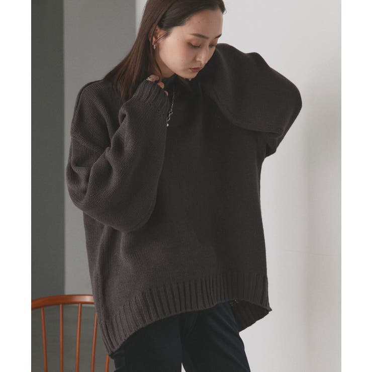 後スリット ニット モックネック | ad thie | 詳細画像14 