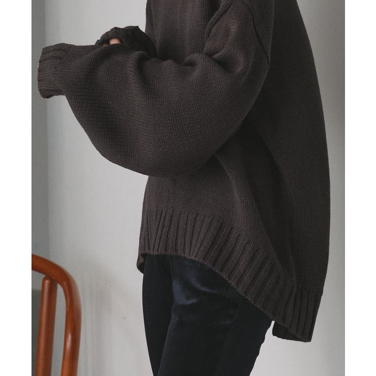 後スリット ニット モックネック | ad thie | 詳細画像15 