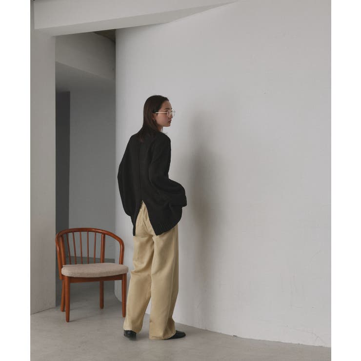 後スリット ニット モックネック[品番：ADEW0000634]｜ad thie