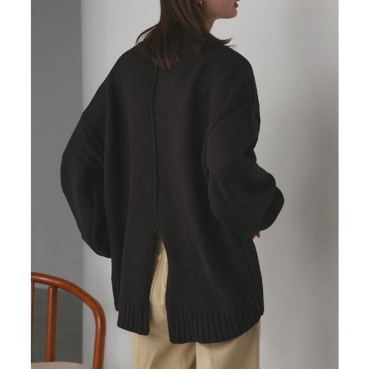 後スリット ニット モックネック | ad thie | 詳細画像6 