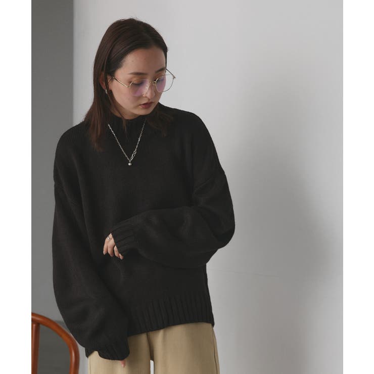後スリット ニット モックネック | ad thie | 詳細画像7 