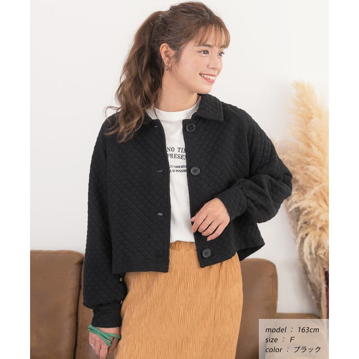 ブラック | キルティングジャケット 中綿 袖ボリューム | ad thie
