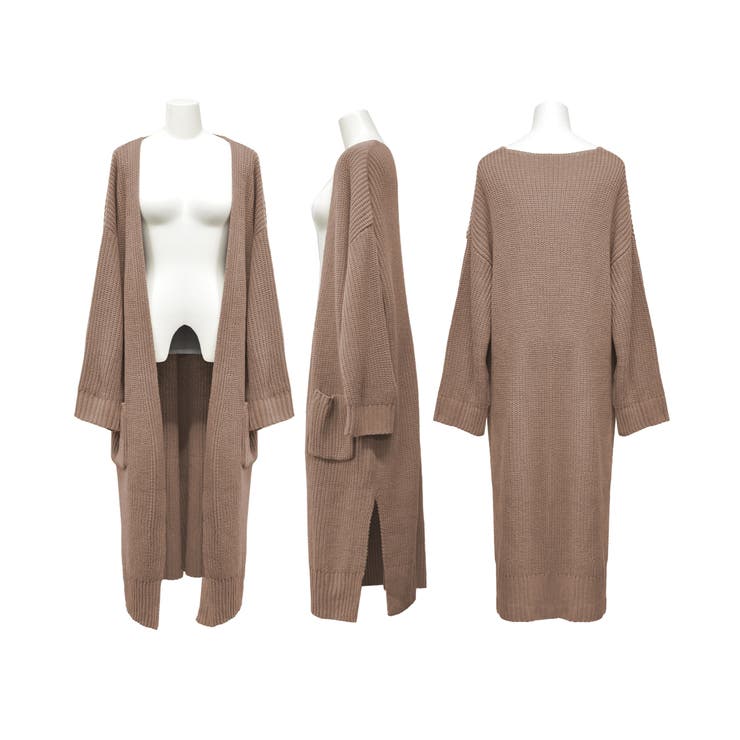 ニットカーディガン パッチポケッ トロング リブ スリット | ad thie | 詳細画像33 