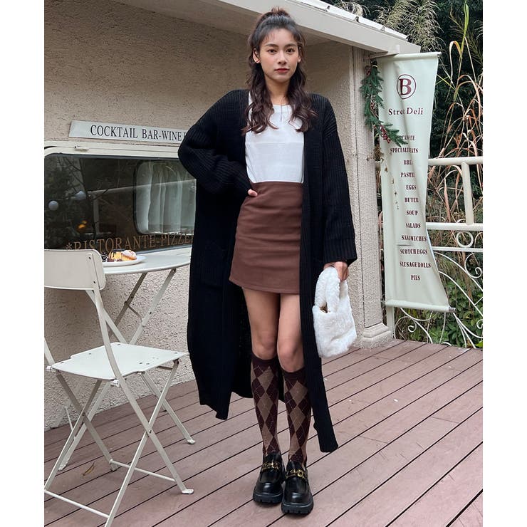 ニットカーディガン パッチポケッ トロング リブ スリット | ad thie | 詳細画像9 