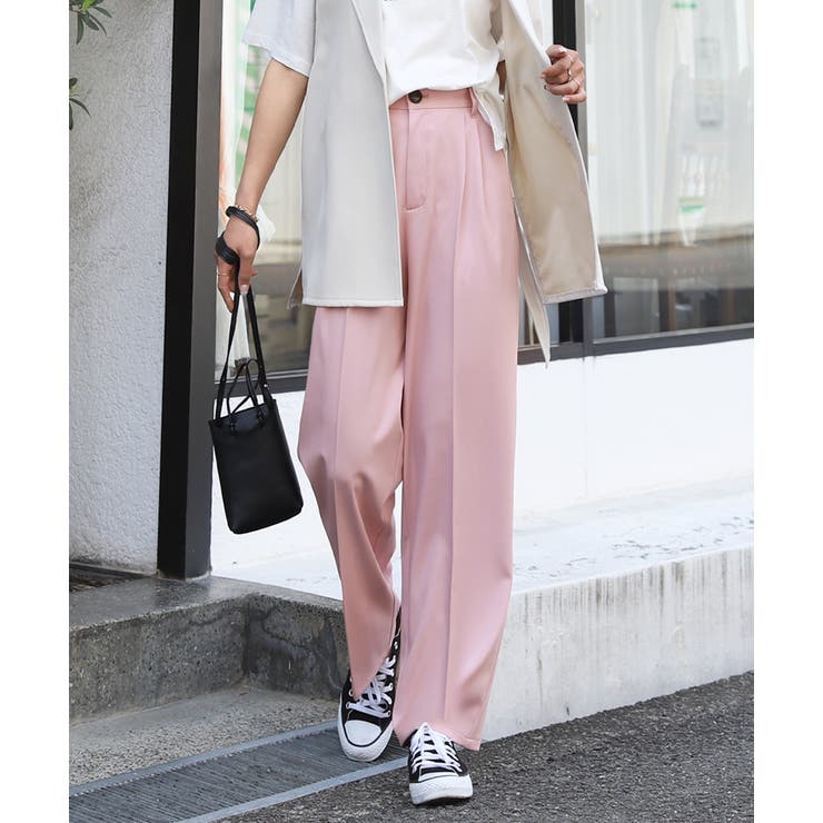 ストレートパンツ センタープレス タック カラー ポケット 後ろゴム | ad thie | 詳細画像25 