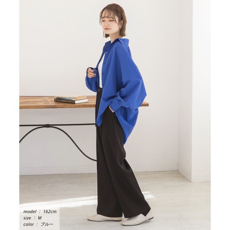 ピーチ起毛 ビックカラーシャツ | ad thie | 詳細画像3 