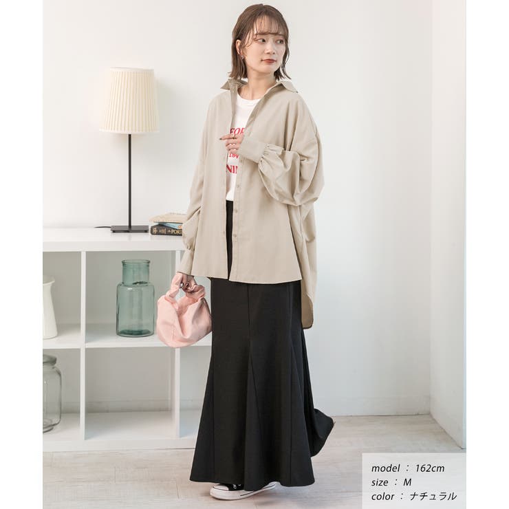 ピーチ起毛 ビックカラーシャツ | ad thie | 詳細画像9 