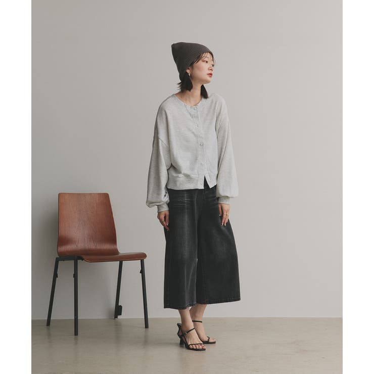 2WAYトップス 裏毛 前後リバーシブル スナップボタン クルーネック | ad thie | 詳細画像2 