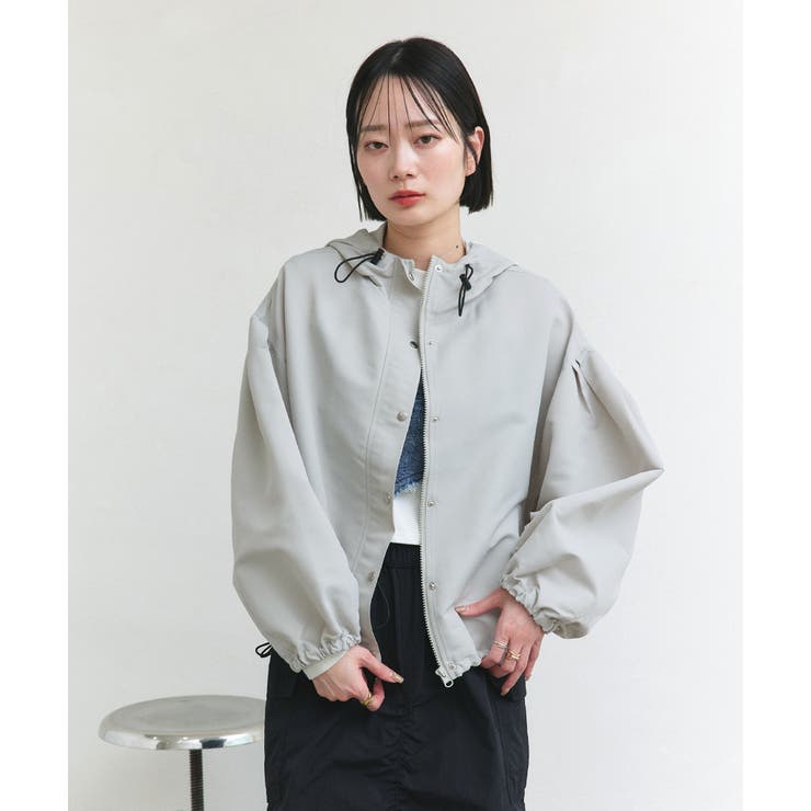 バルーンスリーブ ショート丈マウンテンパーカー | ad thie | 詳細画像39 