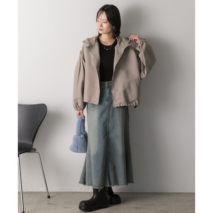 バルーンスリーブ ショート丈マウンテンパーカー | ad thie | 詳細画像54 