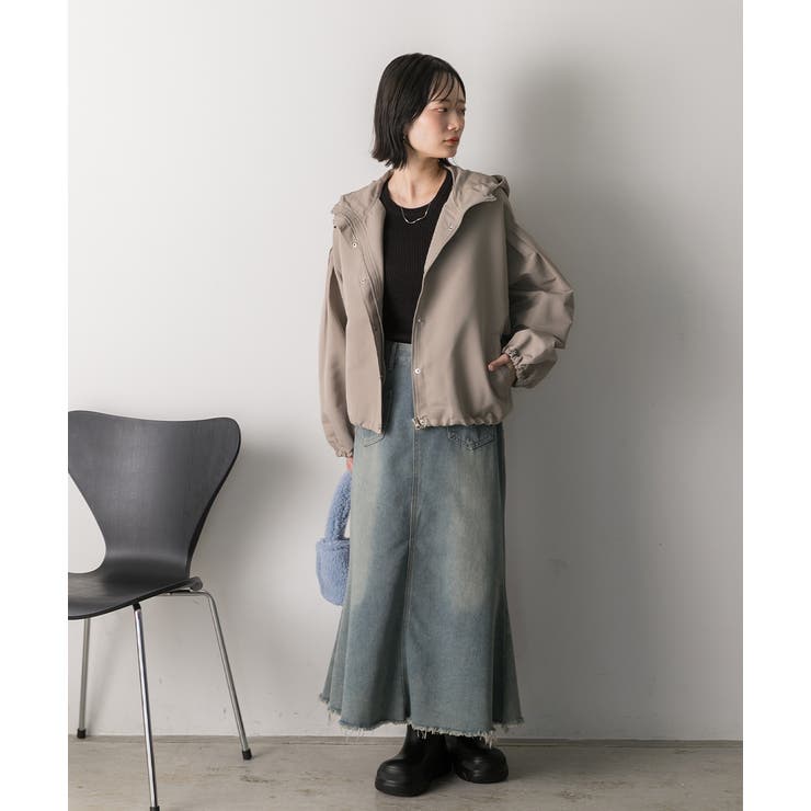 バルーンスリーブ ショート丈マウンテンパーカー | ad thie | 詳細画像55 