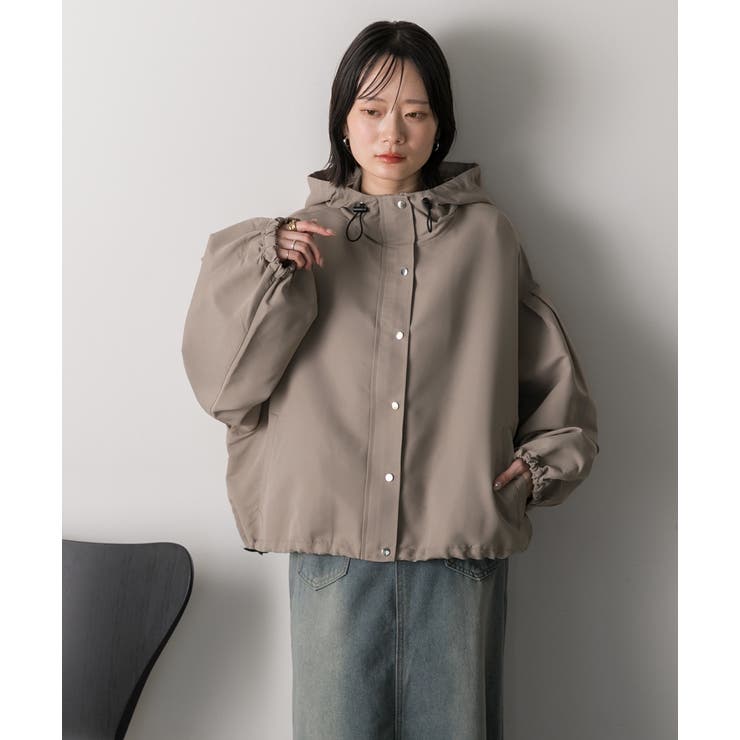 バルーンスリーブ ショート丈マウンテンパーカー | ad thie | 詳細画像56 