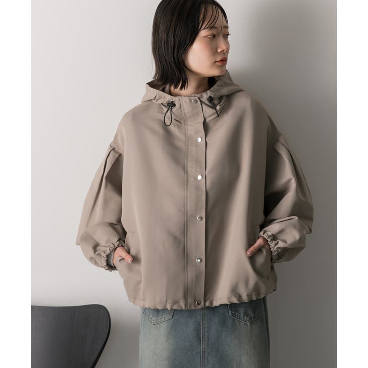 バルーンスリーブ ショート丈マウンテンパーカー | ad thie | 詳細画像58 